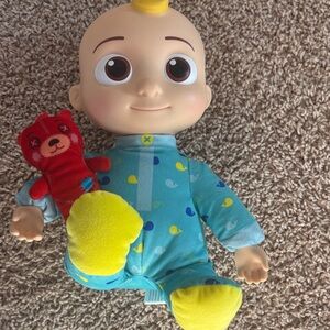 Colorful Baby Doll with Red Teddy Bear